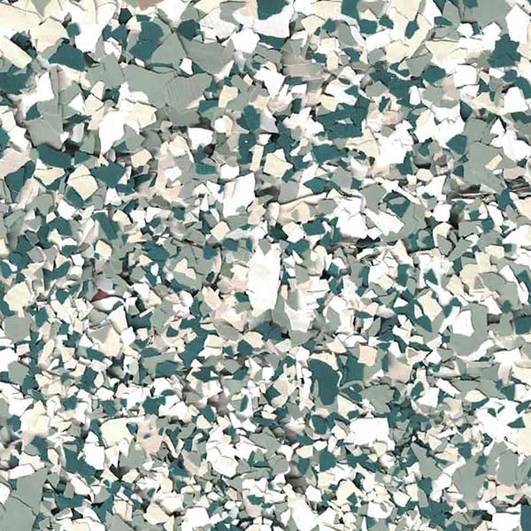 This is a close-up image of a multitude of small, irregularly-shaped pieces in various shades of white, blue, and grey, resembling a fragmented or crushed material.